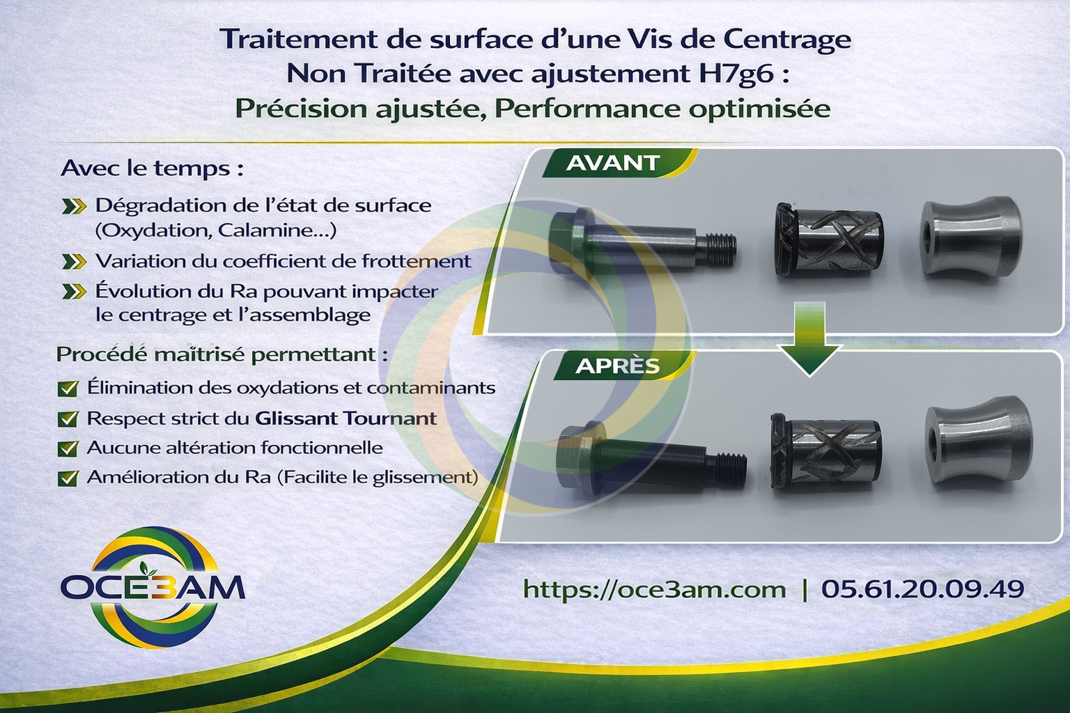 OCE3AM – Traitement de surface Vis de Centrage