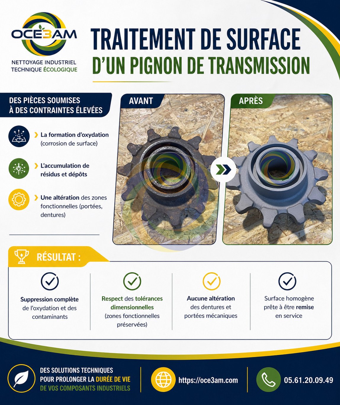 Post LinkedIn sur le Traitement de Surface d’un Pignon de Transmission
